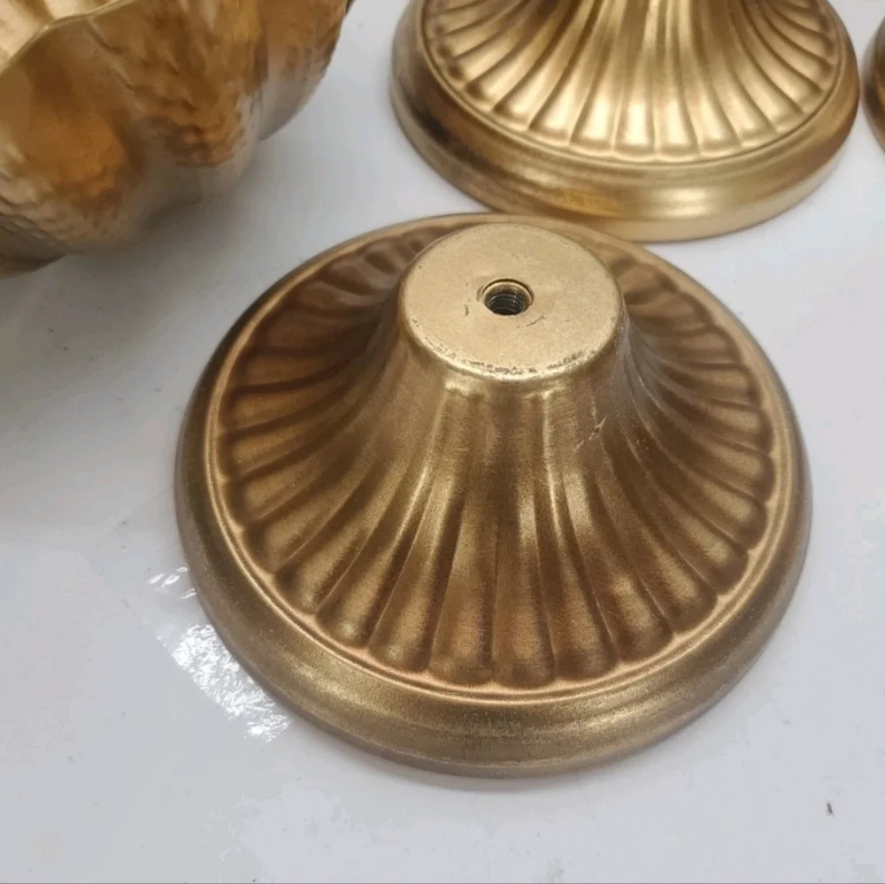 Brass Pedestal Bowl Planter - Set of 4